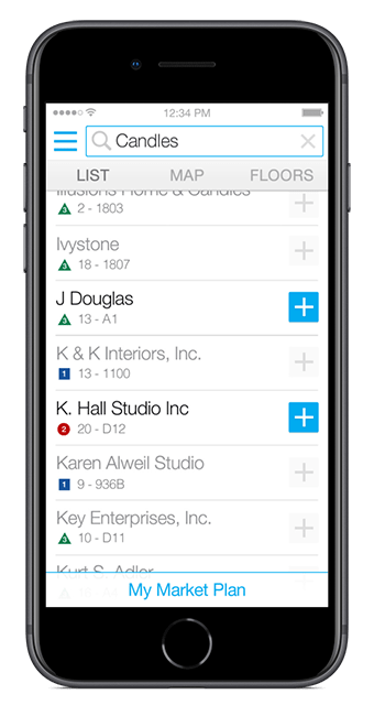 AmericasMart vendor search feature