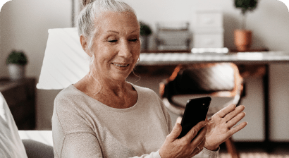 Elderly woman on phone